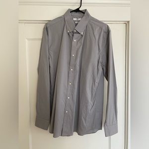 Men’s Gray Plaid Dress Shirt